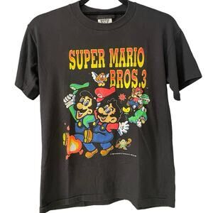 Vintage 90s Super Mario Bros 3 Promo 1990 Single Stitch Shirt Youth L Adult XS